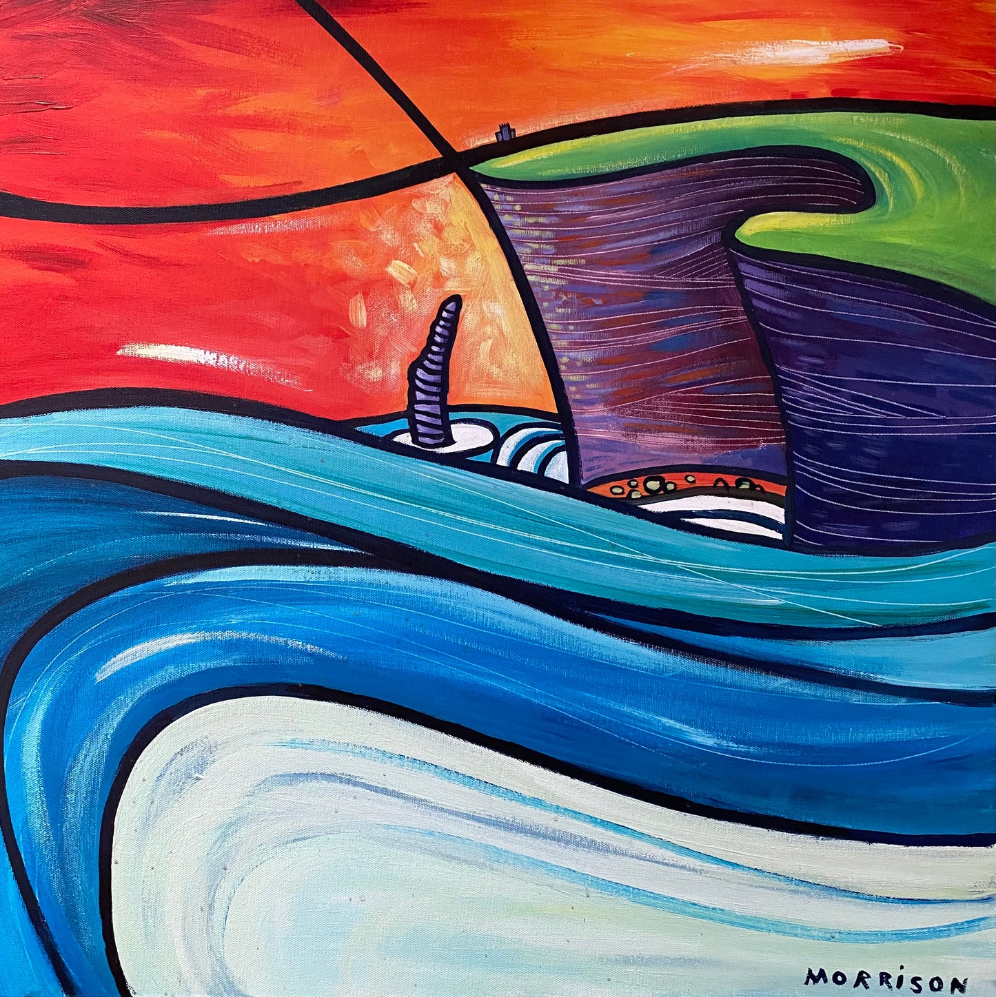 Cliff Swirl abstract 60x60cm