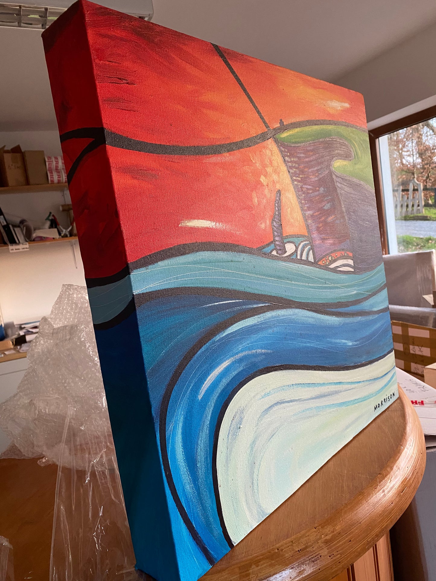 Cliff Swirl abstract 60x60cm